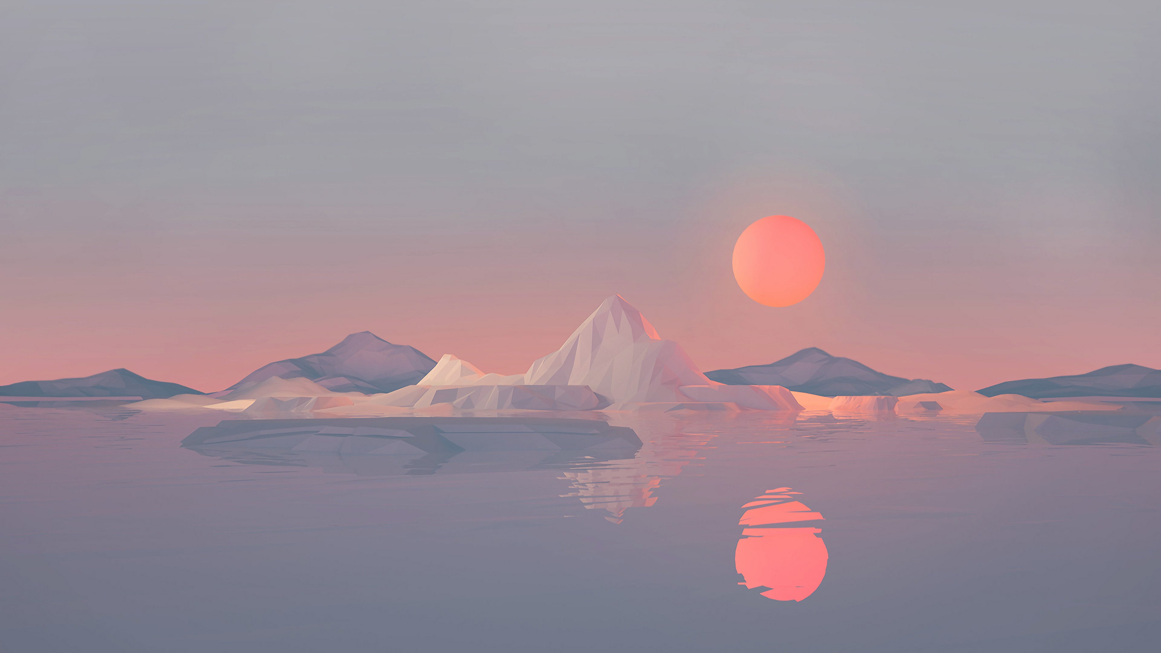 Serenity Wallpaper - Low Poly Art Landscape - HD Wallpaper 