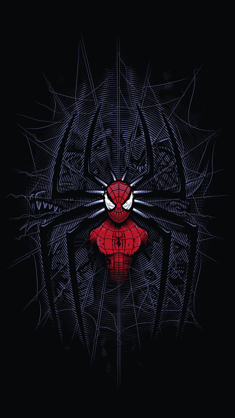Spider-man, Dark, Minimalist, Digital Art, Wallpaper - Iphone 6 Wallpaper  Spiderman - 750x1334 Wallpaper 
