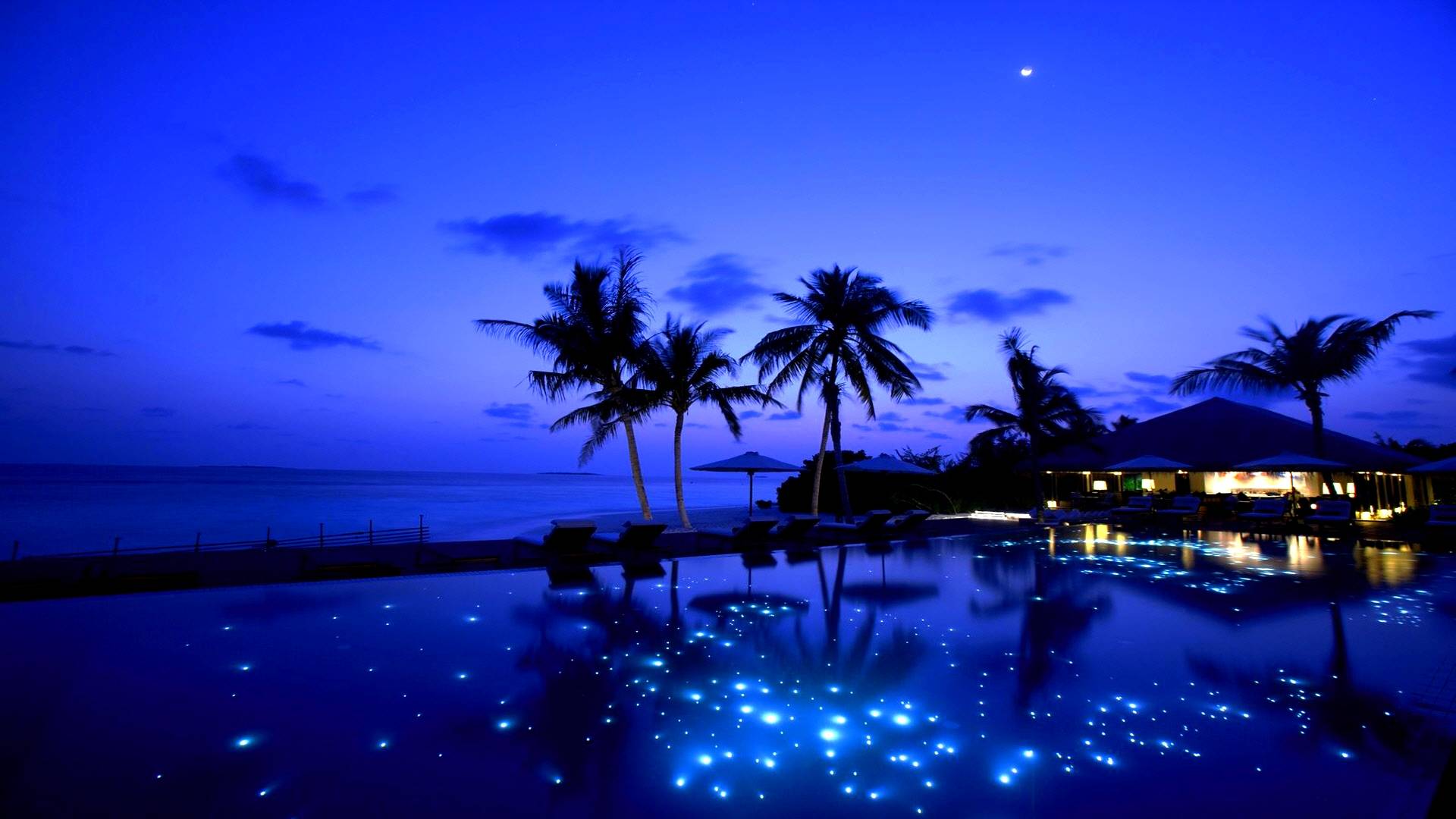 Paradise Wallpapers For Desktop For Mobile And Desktop - Paradise Night - HD Wallpaper 