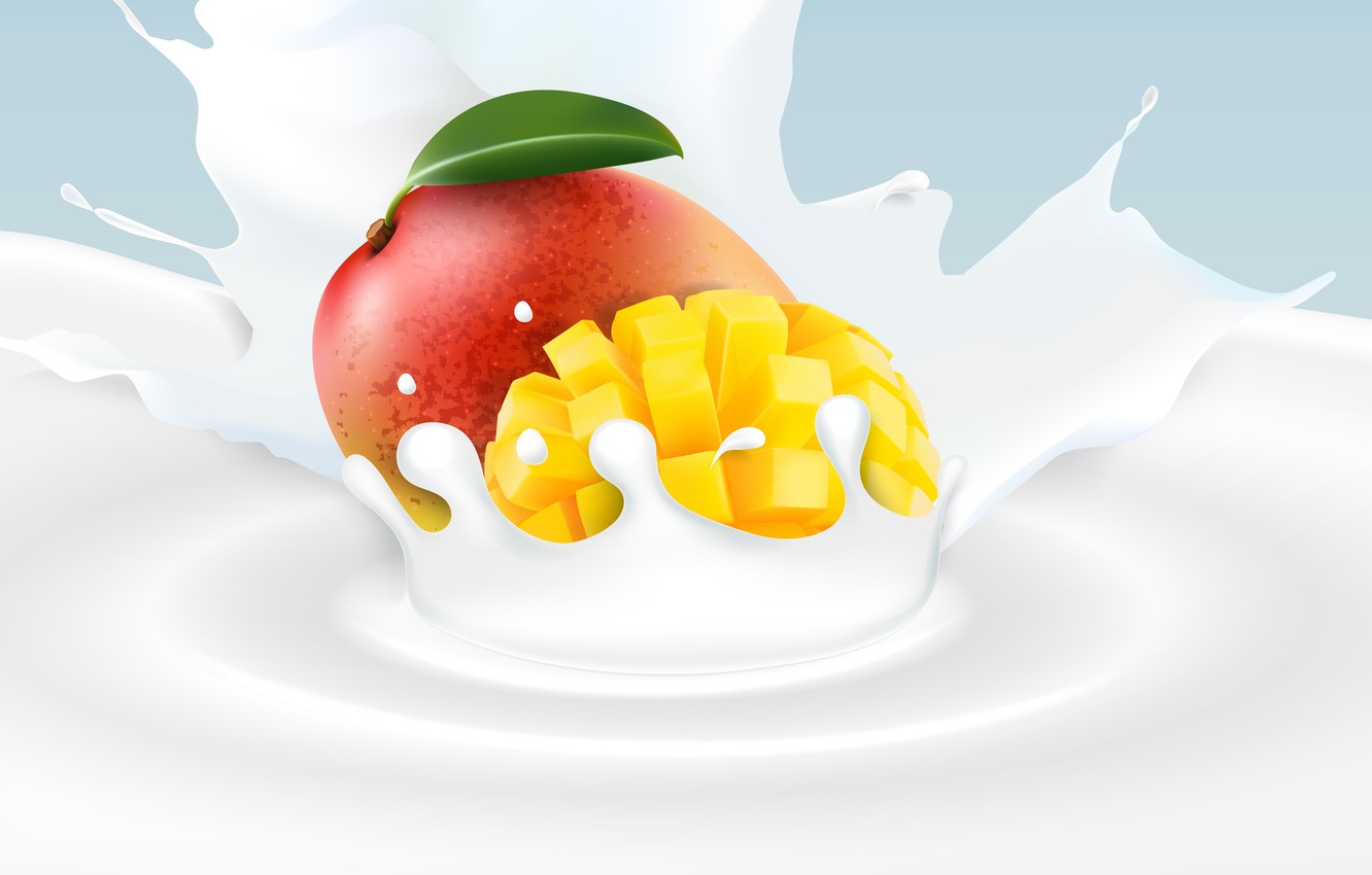 Photo Wallpaper Background, Milk, Mango - Mango Milk Background - HD Wallpaper 