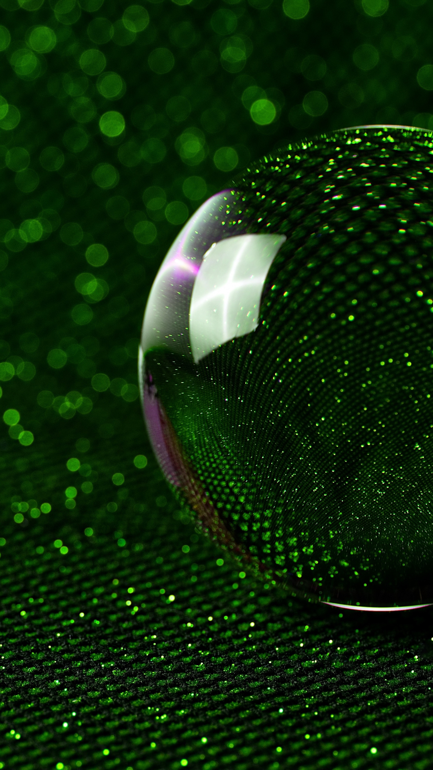 Sphere, 3d, Glass Ball, Green Glitter, Wallpaper - Samsung S7 Edge 3d - HD Wallpaper 