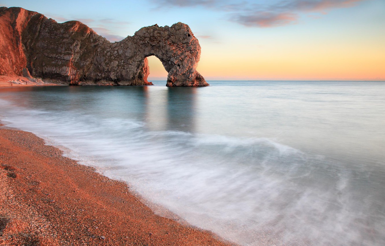 Photo Wallpaper Sea, Beach, Stones, Rocks, Shore, Arch, - Durdle Door - HD Wallpaper 