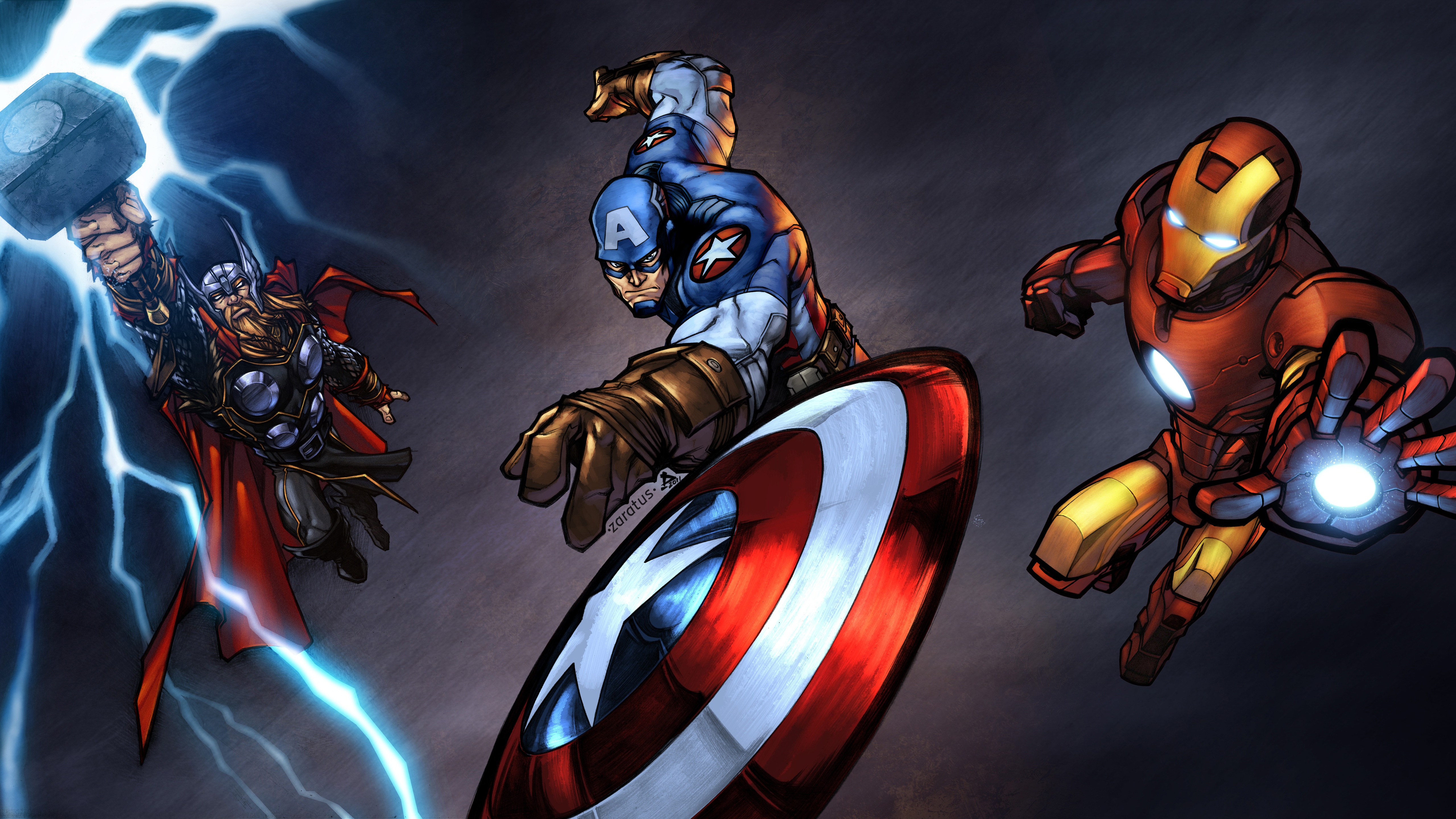 Ironman Thor Captain America - HD Wallpaper 