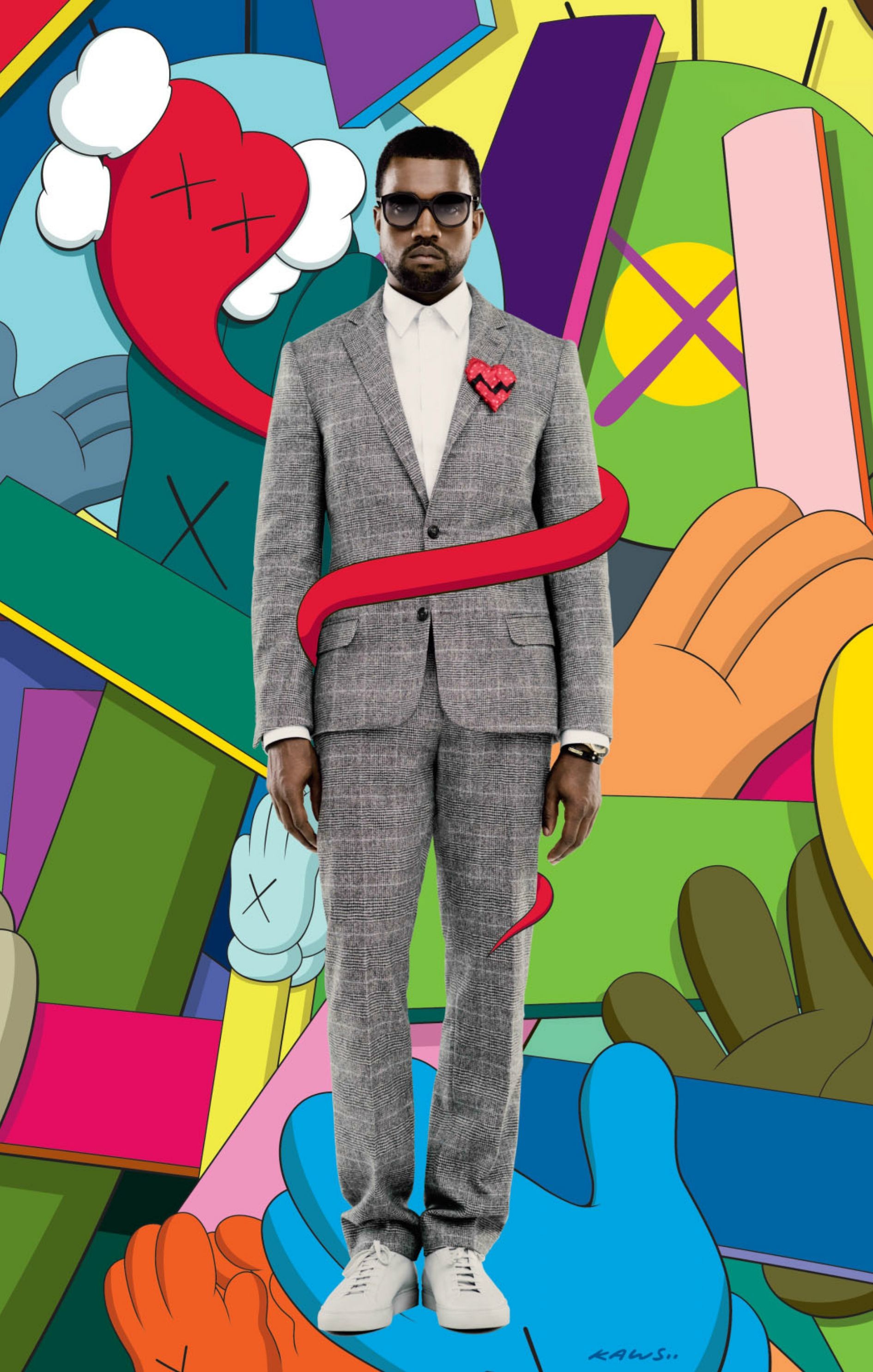 [iphone 6 ][kanye West] 808s & Heartbreak 
 Data Src - Kaws Kanye - HD Wallpaper 