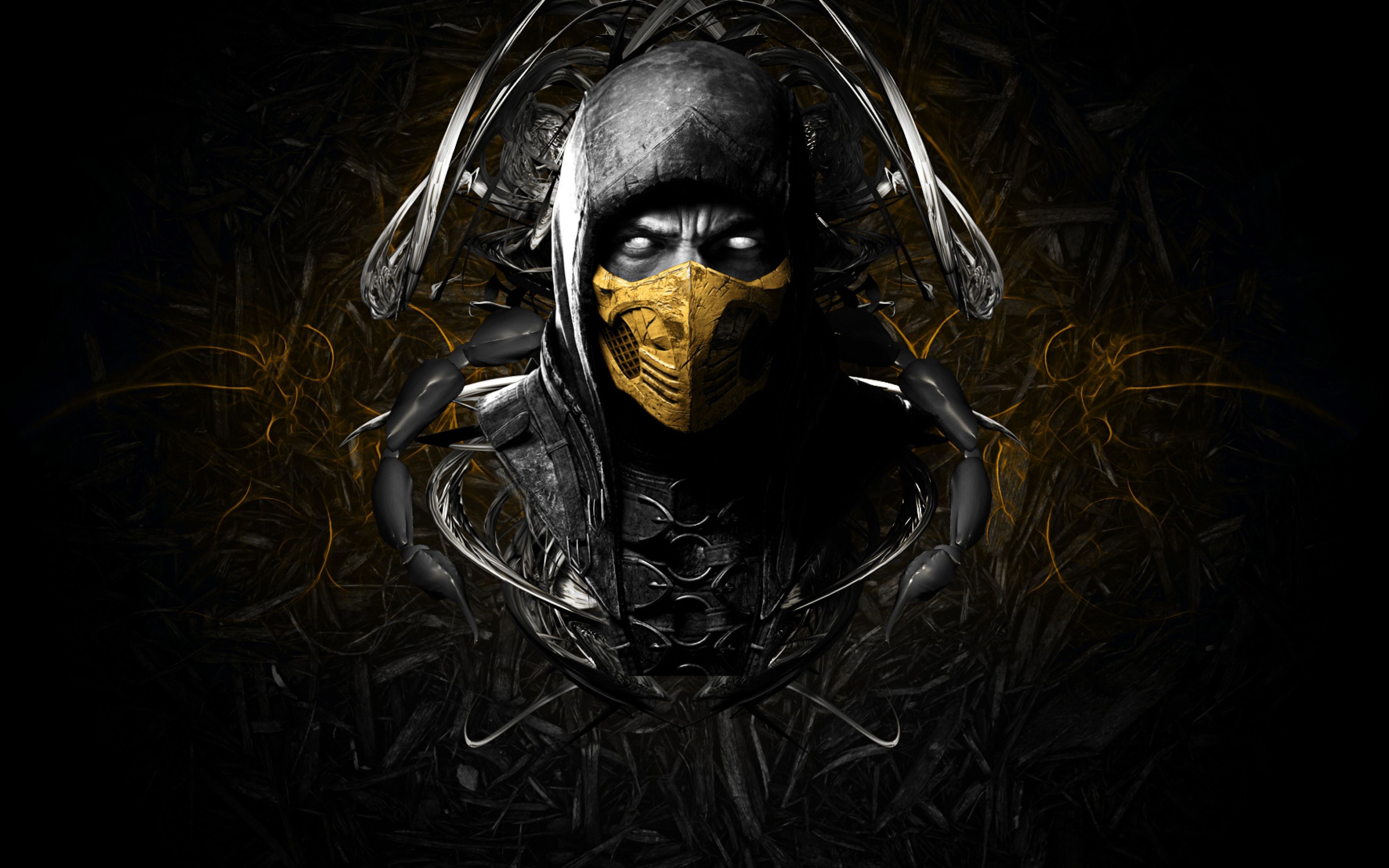 Wallpaper Mortal Kombat X, Scorpion, Face, Ninja, Mask - Mortal Kombat X Обои - HD Wallpaper 