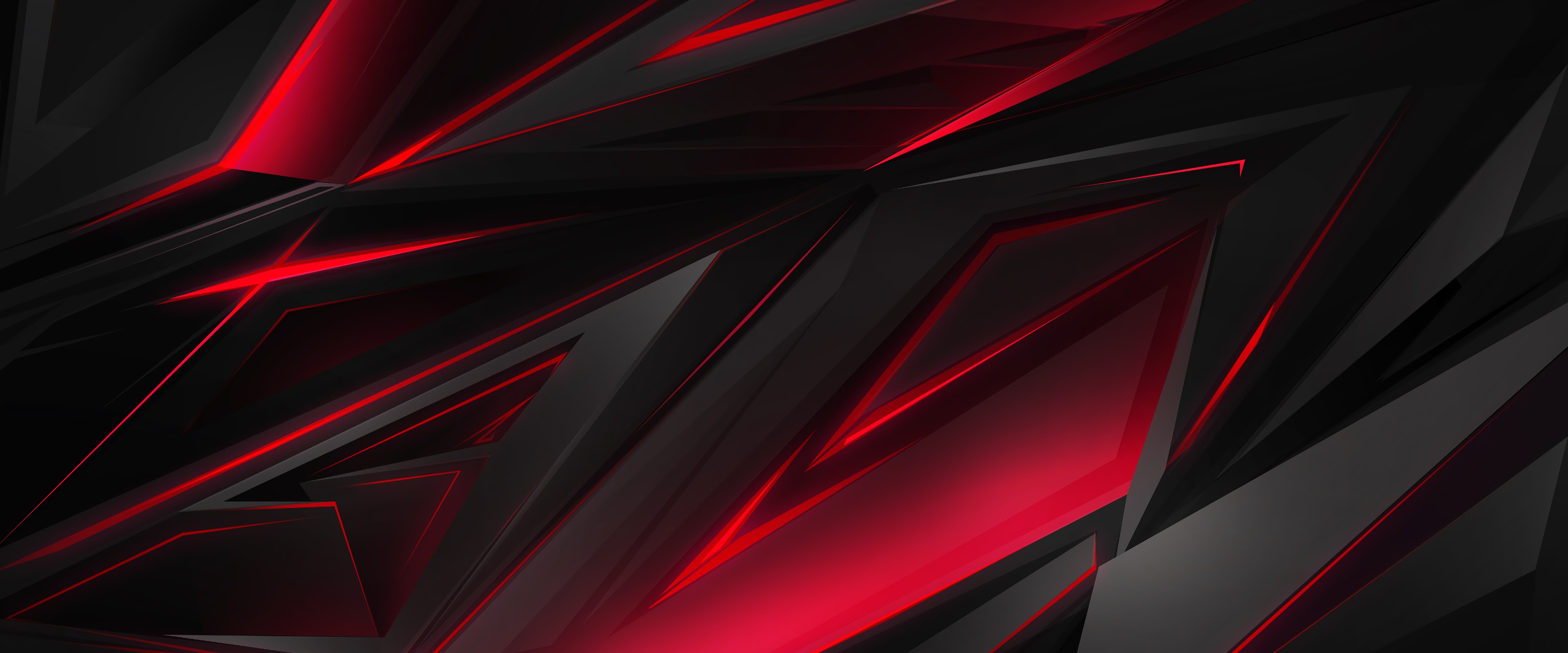 Black, Red, Abstract, Polygon, 3d, 4k, - Red Gaming Wallpaper 4k -  3840x1600 Wallpaper 