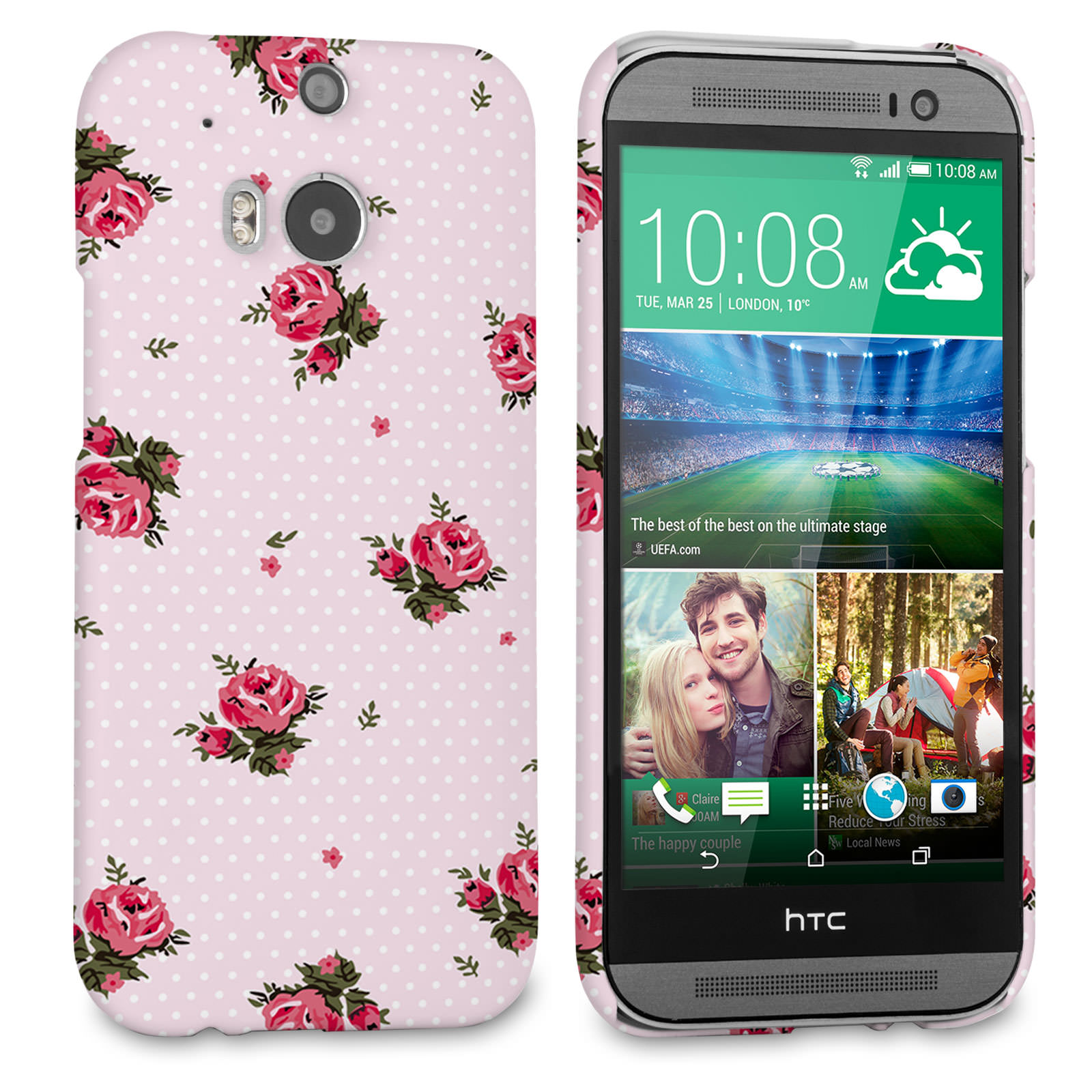 Caseflex Htc One M8 Vintage Roses Polka Dot Wallpaper - Htc One M9 Couleur - HD Wallpaper 