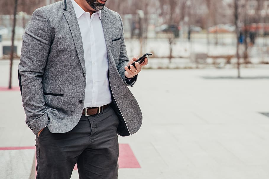 Business Man Checks Mobile Photo, Fashion, Men, Mens - Indian Middle Class Mens - HD Wallpaper 