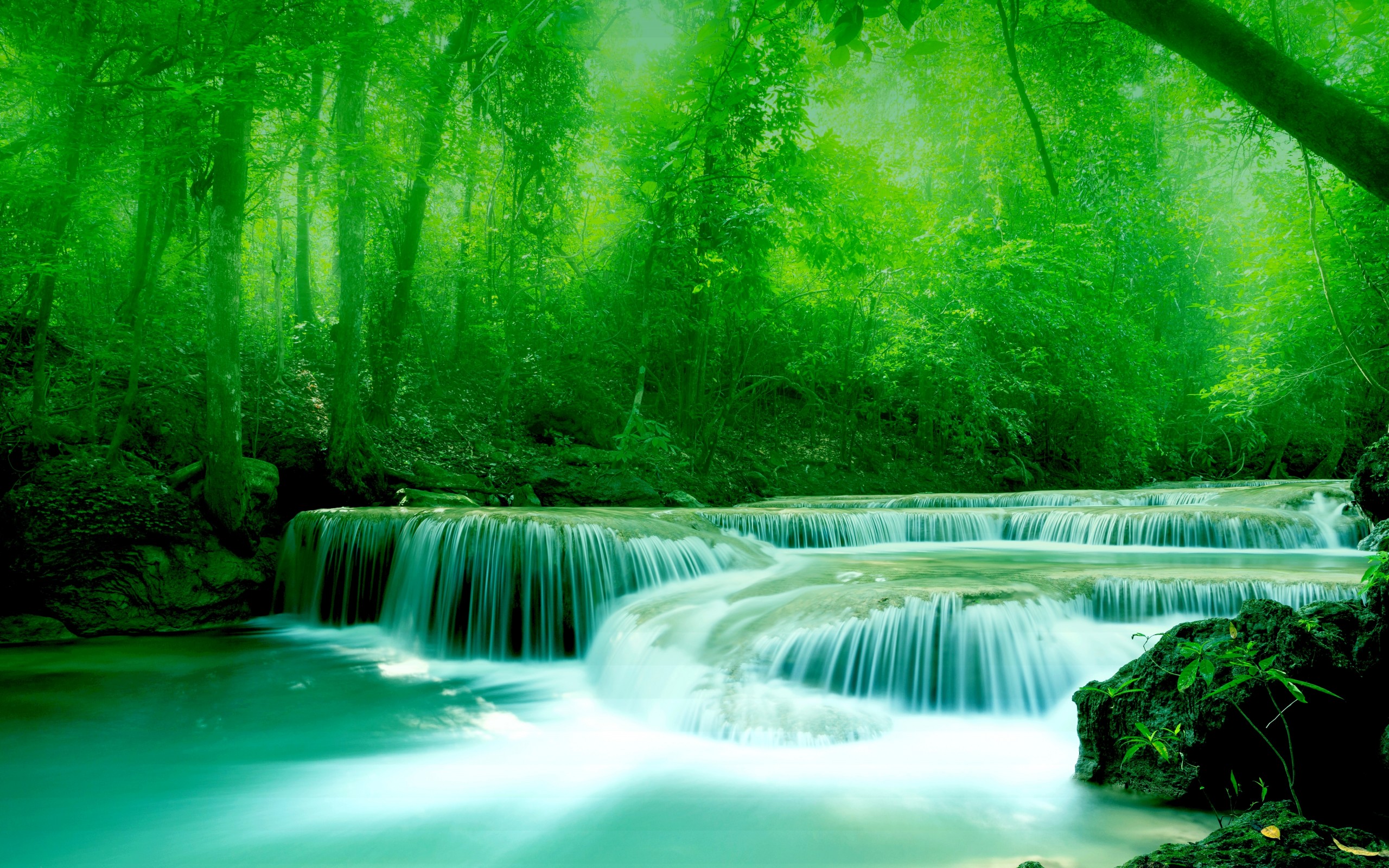 River Waterfall Fog Mist Wallpaper 1 - Beautiful Wallpapers Of Greenery - HD Wallpaper 
