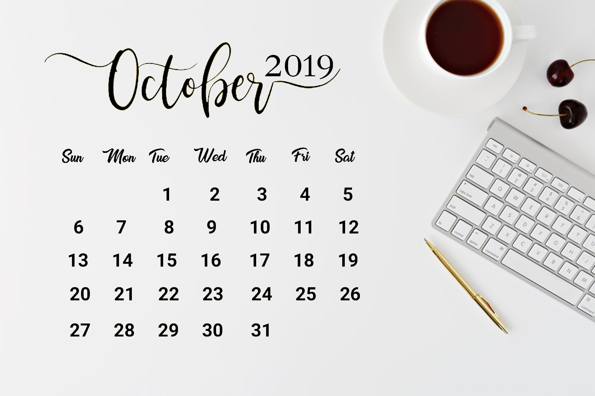 October 2019 Desk Calendar - October 2019 Desktop Calendar - HD Wallpaper 