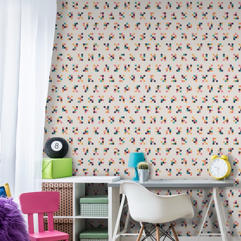 Geometric Mountain Mural - HD Wallpaper 