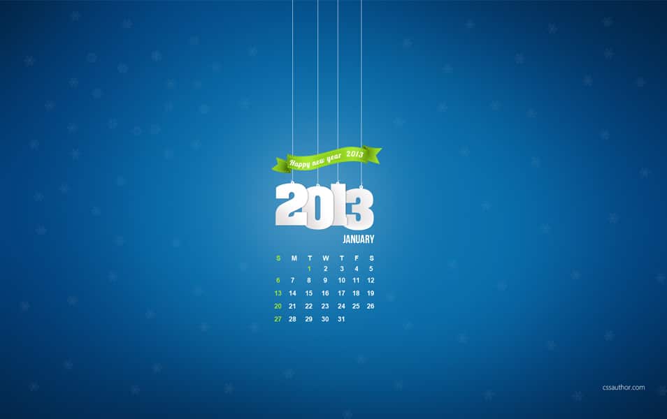 2013 January Calendar Wallpaper - HD Wallpaper 