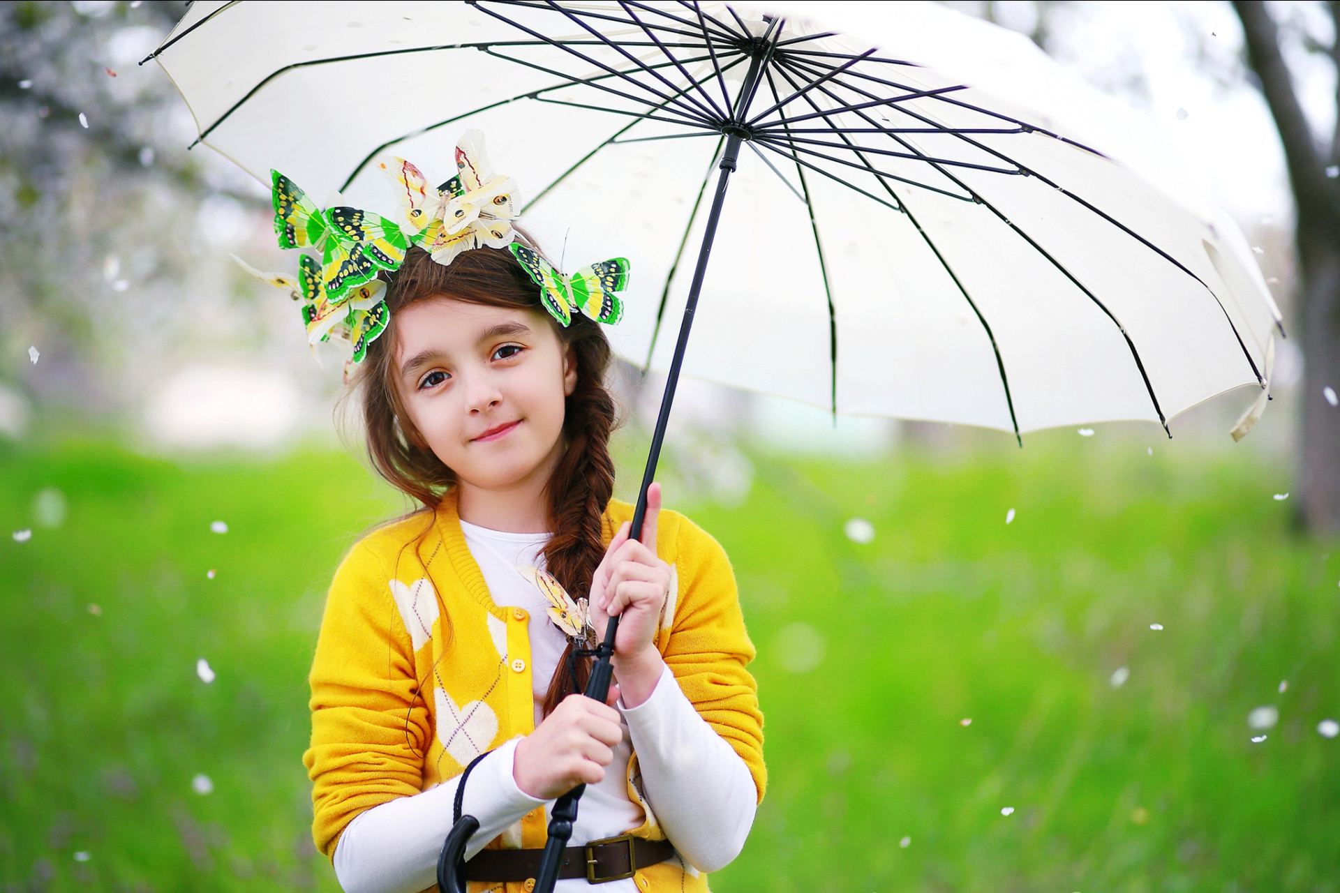 Beautiful Girl With Umbrella - HD Wallpaper 