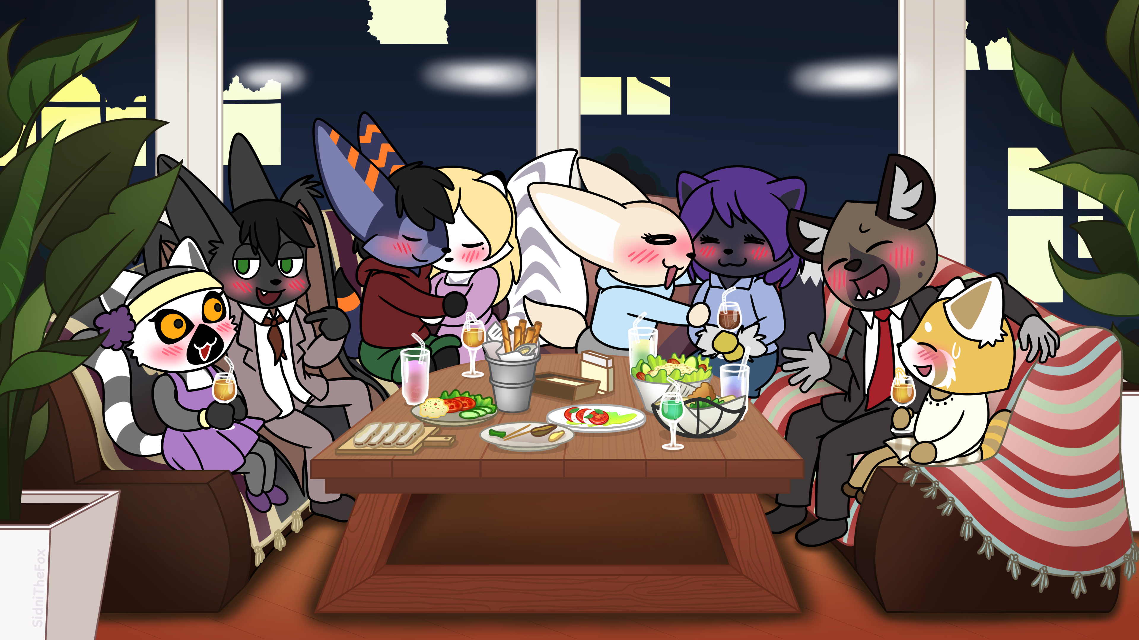 [commission] Aggretsuko Style Bar Wallpaper Thing - Aggretsuko All Characters - HD Wallpaper 