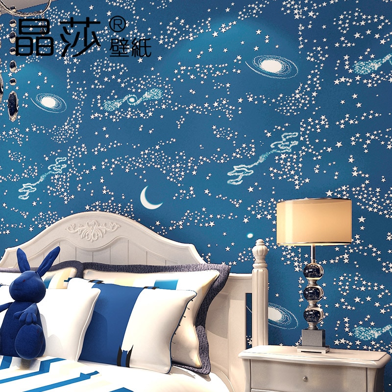 Wall Paper Blue Boys Room - HD Wallpaper 