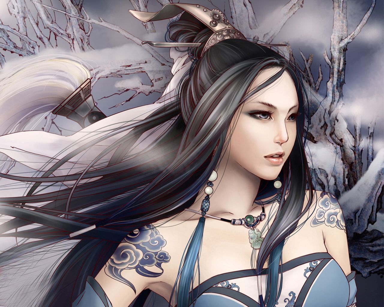 Art And Fantasy Image - Female Warrior Chinese Anime - HD Wallpaper 