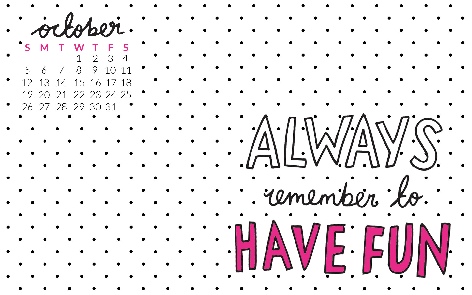 Free Desktop Wallpaper October Calendar 2 - Lilac - HD Wallpaper 