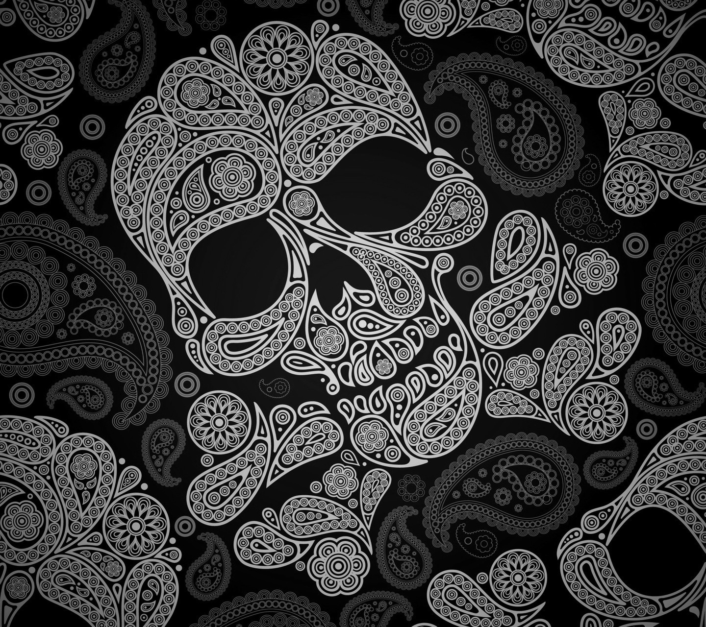 Paisley Skull - HD Wallpaper 