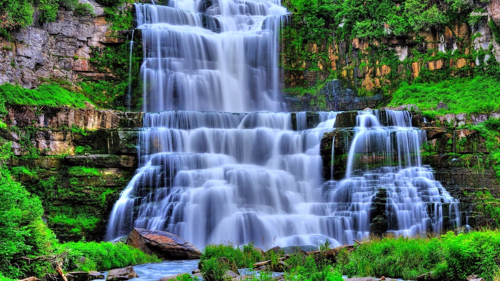 Most Beautiful Waterfall Wallpaper » Picserio - Nature Waterfall Hd Wallpaper Background - HD Wallpaper 