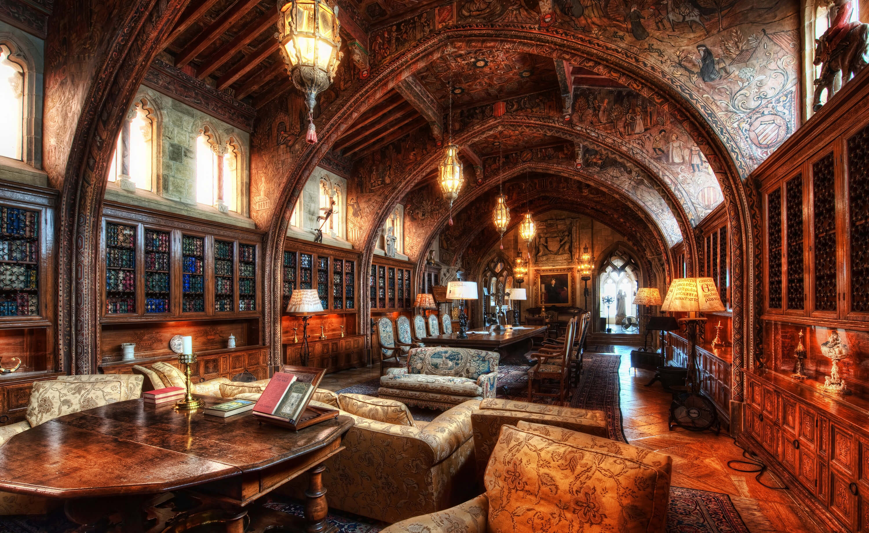 The Gothic Study Of William Randolph Hearst - Hearst Castle - HD Wallpaper 