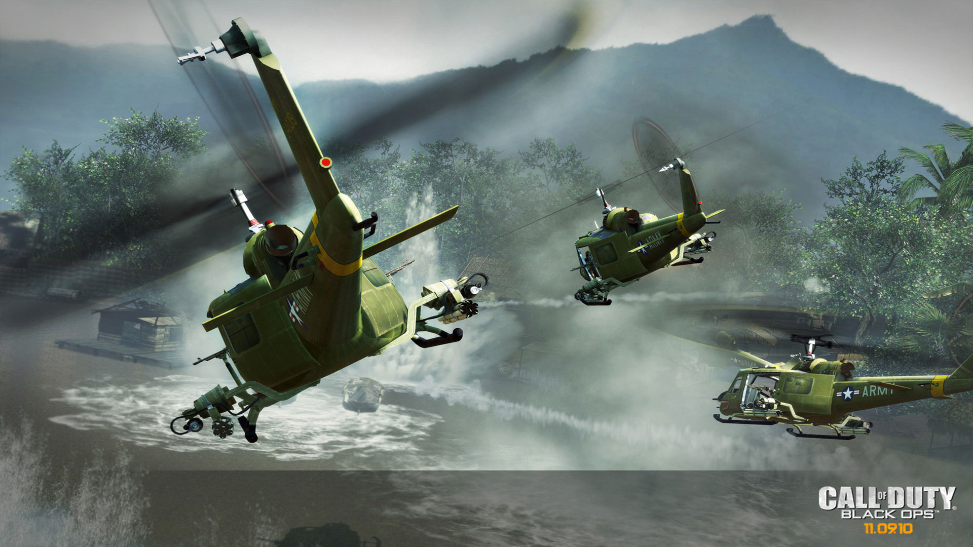 Call Of Duty Black Ops Huey Helicopter - HD Wallpaper 