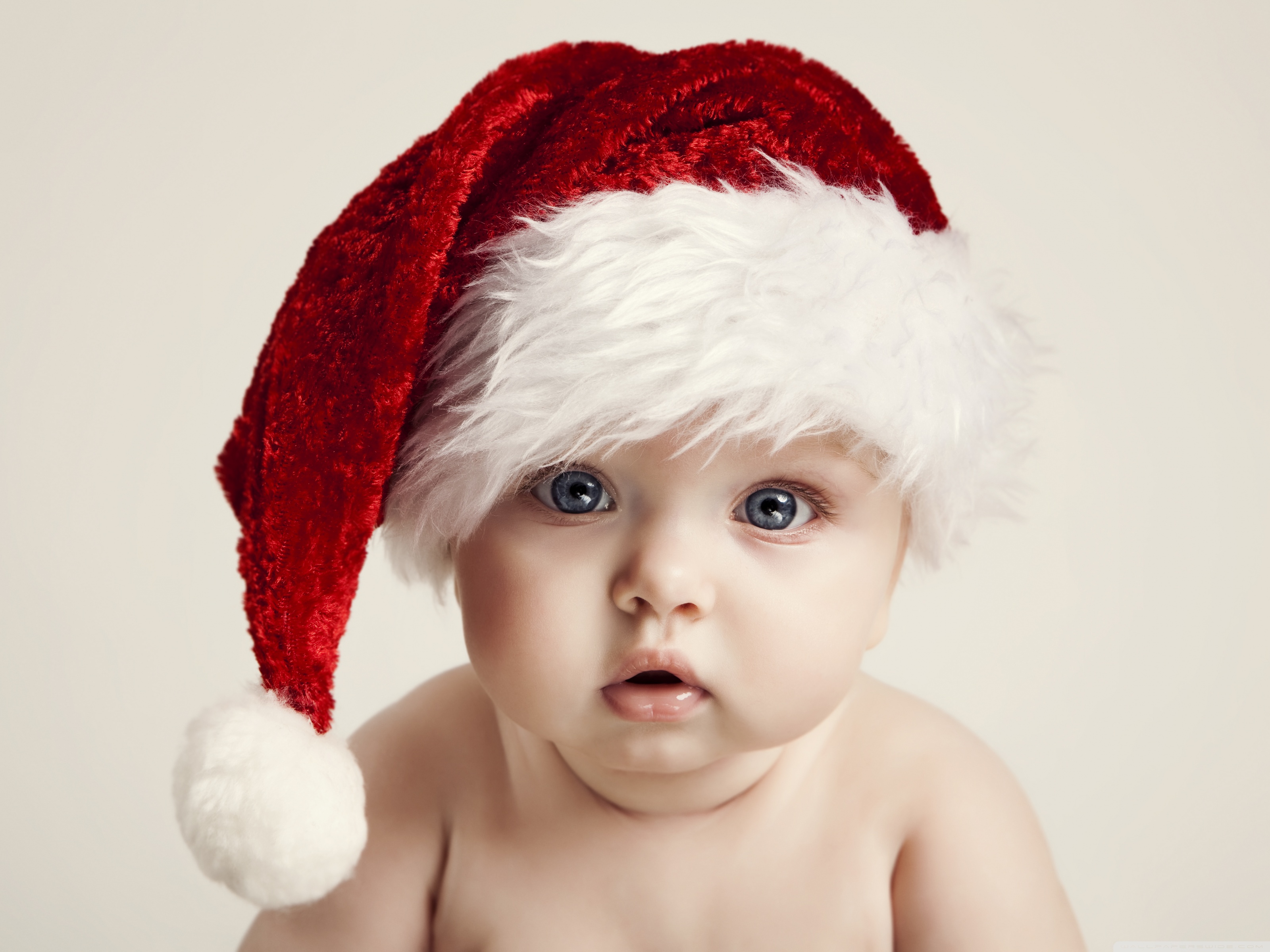 Baby In Santa Hat - HD Wallpaper 