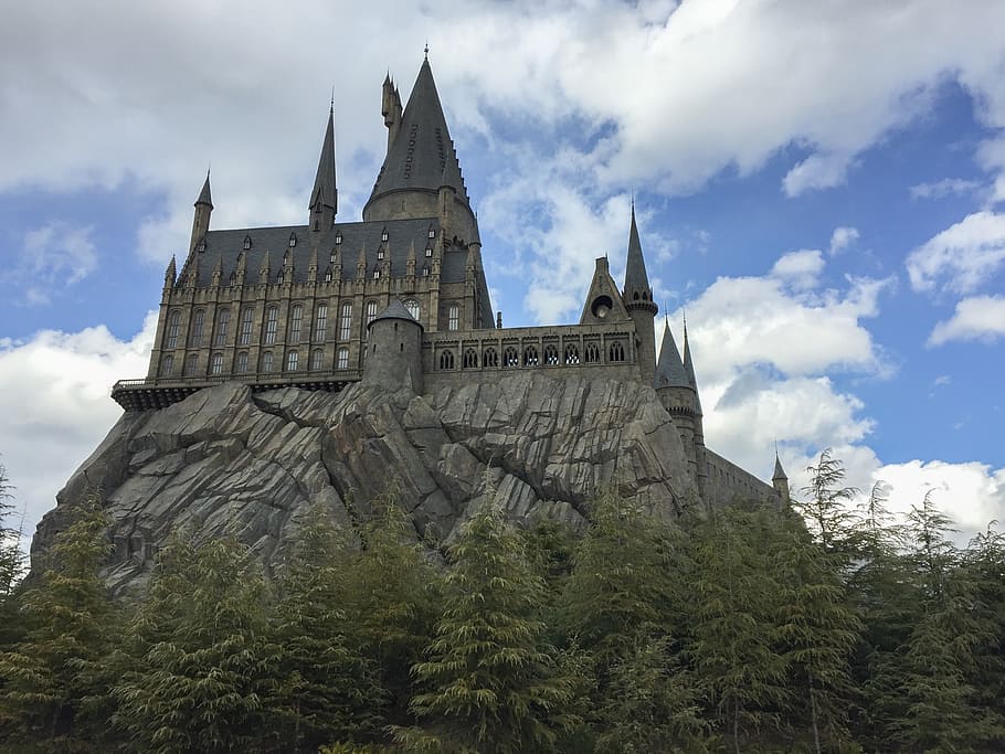 Grey And Brown Castle Photography, Hogwarts, Harry - Universal Studios Japan Harry Potter Castle - HD Wallpaper 
