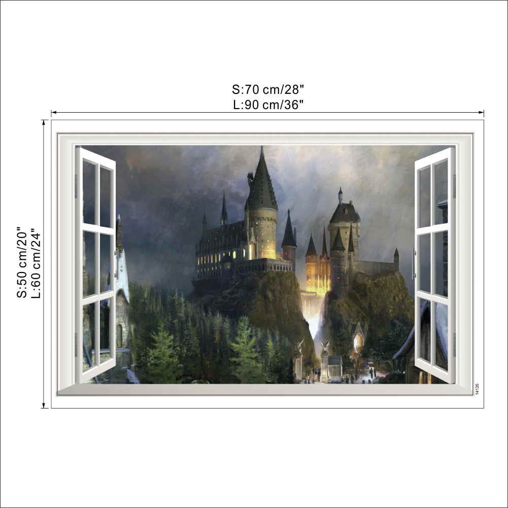 Harry Potter Poster 3d Window Decor Hogwarts Decorative - Harry Potter Theme Park - HD Wallpaper 