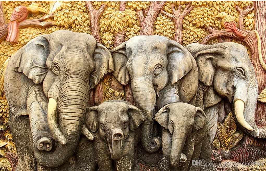 Mural Elephant - HD Wallpaper 
