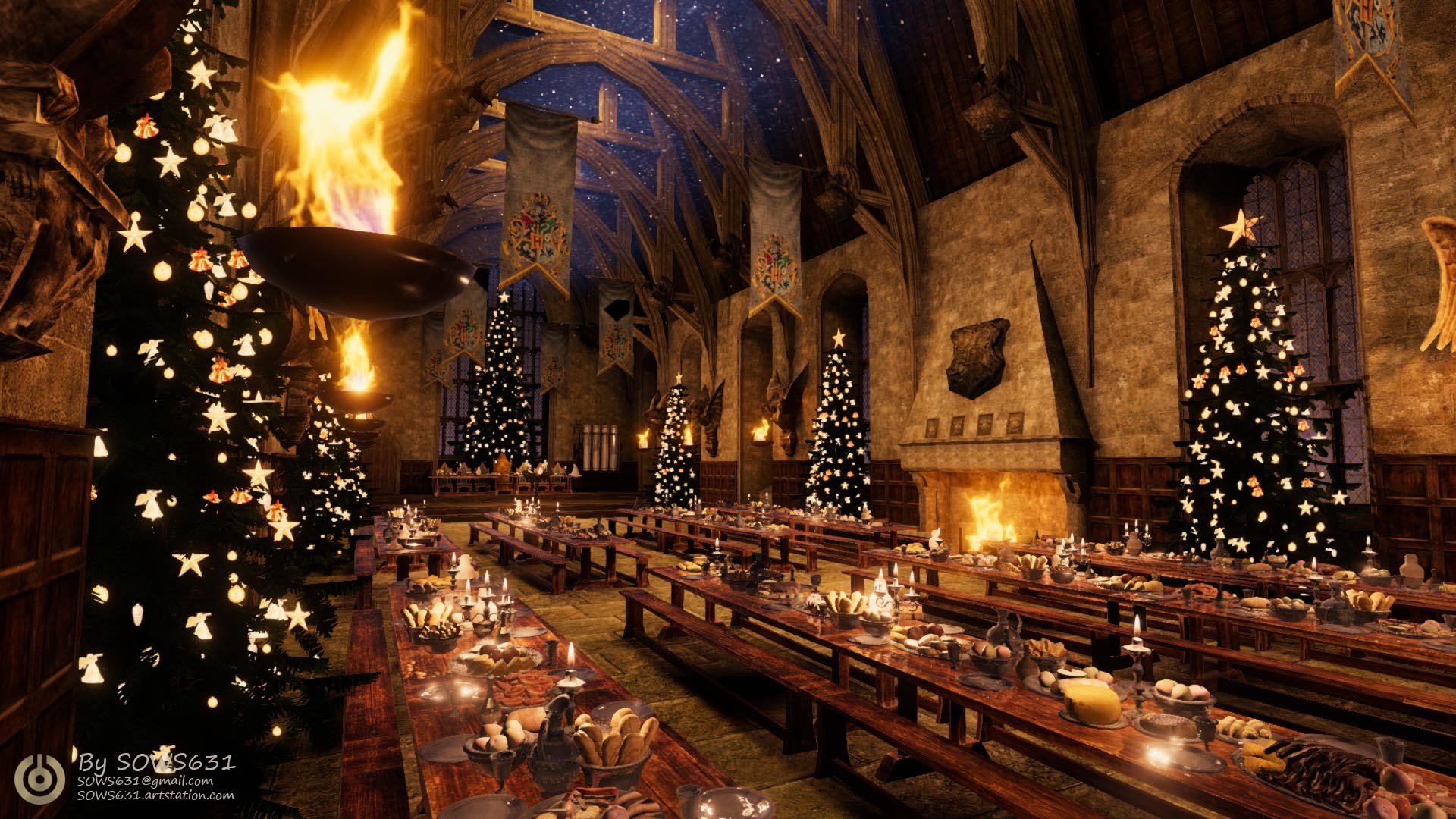 Hogwarts Christmas Wallpaper Hd - HD Wallpaper 