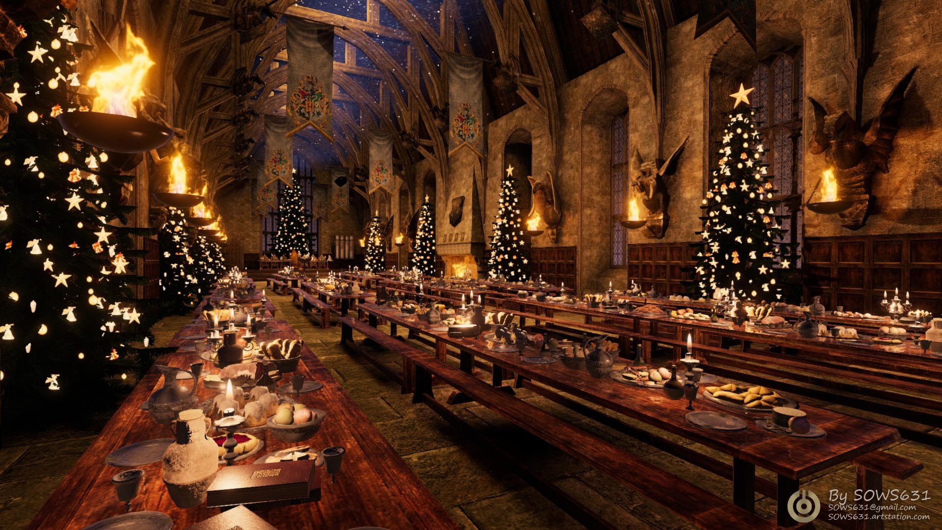 Hogwarts Christmas Wallpaper Hd - HD Wallpaper 