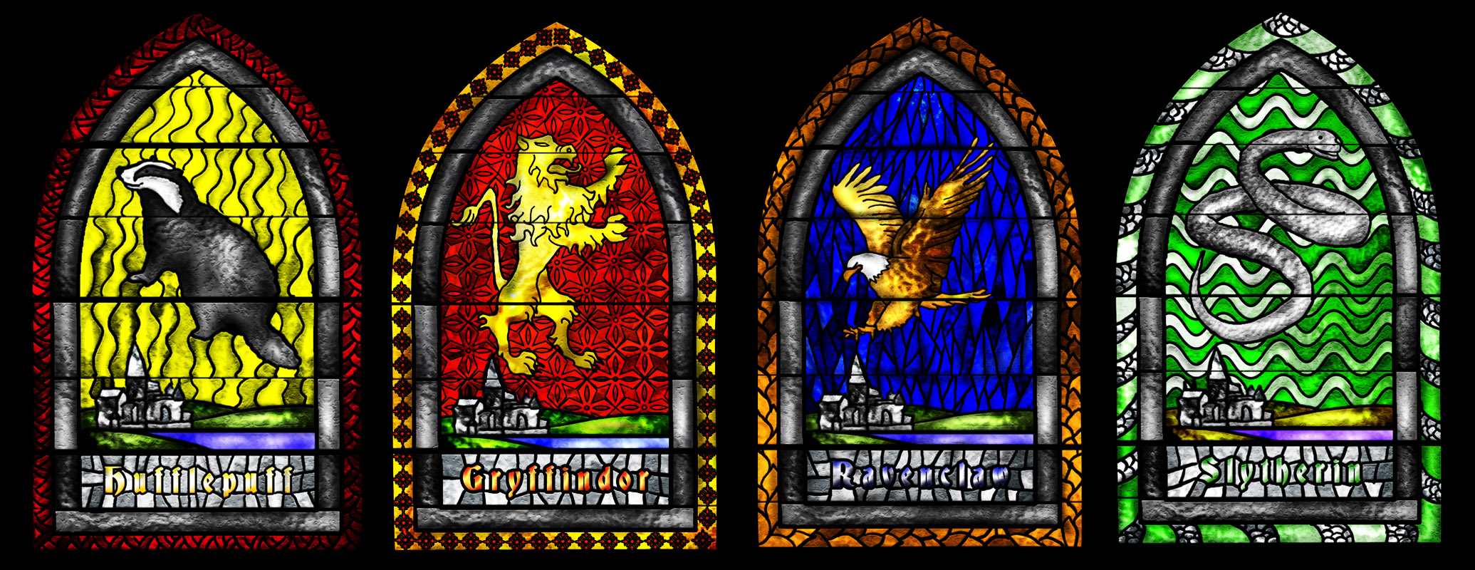 Harry Potter Stained Glass Window - HD Wallpaper 
