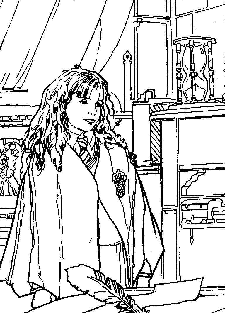 Harry Potter Coloring Pages Hermione - HD Wallpaper 