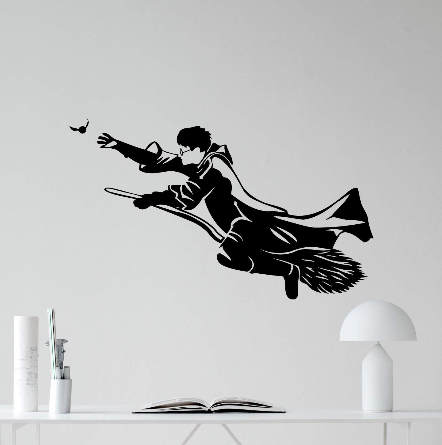 Harry Potter Silhouette Flying - HD Wallpaper 