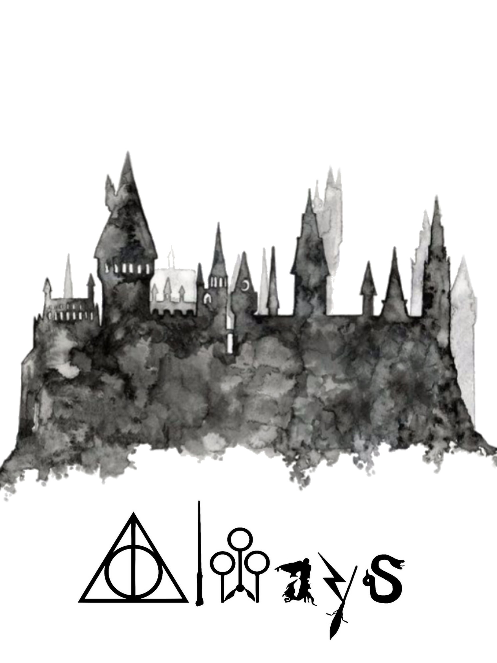 #harrypotter #harry #potter #wallpaper #hogwarts - Silhouette Hogwarts Castle - HD Wallpaper 