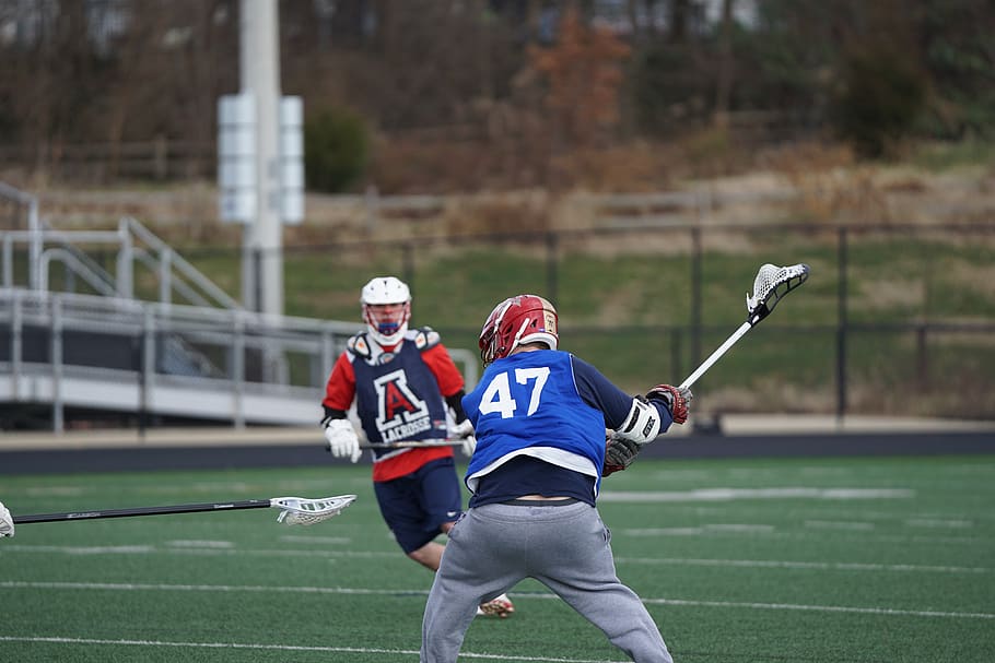 Two Men Playing Lacrosse On Field, Apparel, Clothing, - Field Lacrosse - HD Wallpaper 