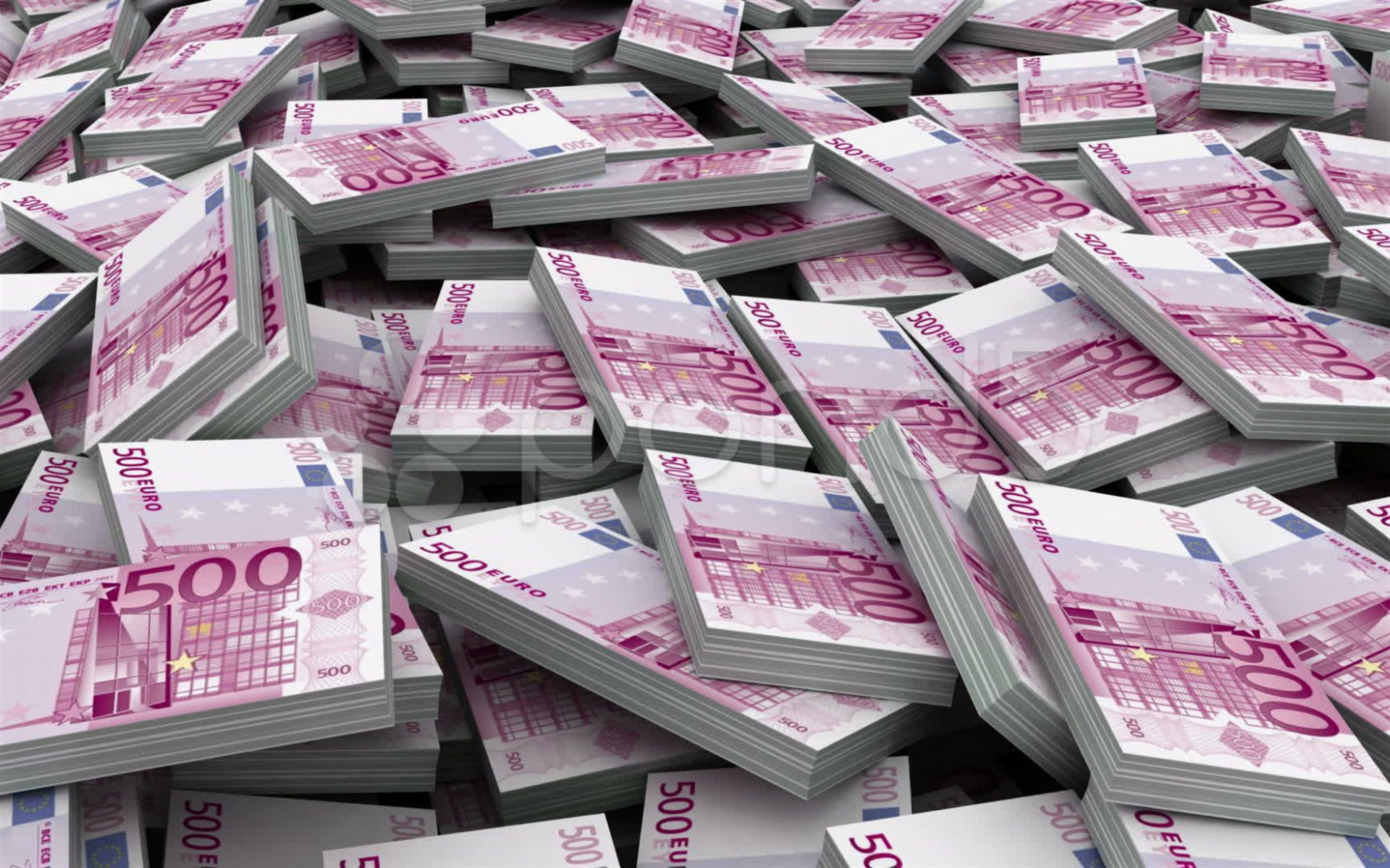 3d Packs Of Money, 3d Mountain Of Money, 500 Euros - HD Wallpaper 