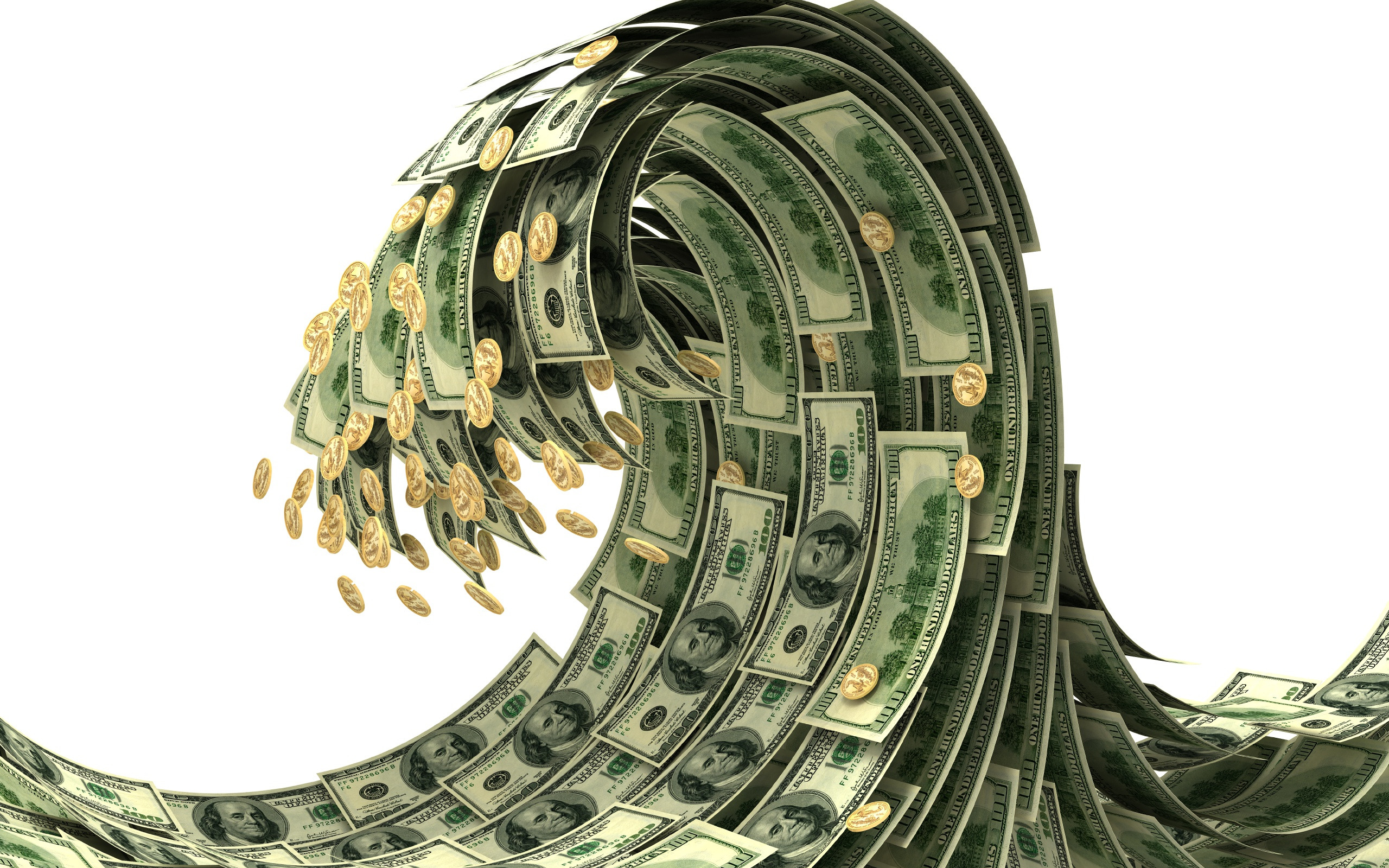 Money Wave, 3d Dollars, Finance Concepts, 3d Wave, - Tidal Wave Of Money - HD Wallpaper 