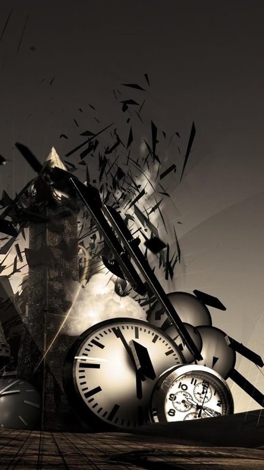 Abstract Hd Shattered Clocks Town Android Wallpaper - Clock Wallpaper Hd Iphone - HD Wallpaper 