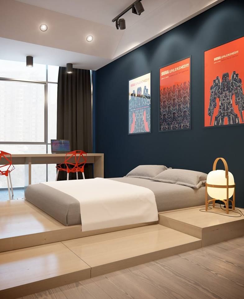 Guys Stylish Apartment Bedroom - HD Wallpaper 