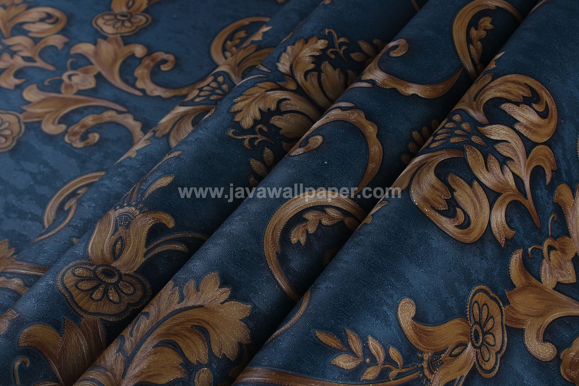 Wallpaper Dinding Batik Biru Dongker Ro101 - Bed Sheet - HD Wallpaper 