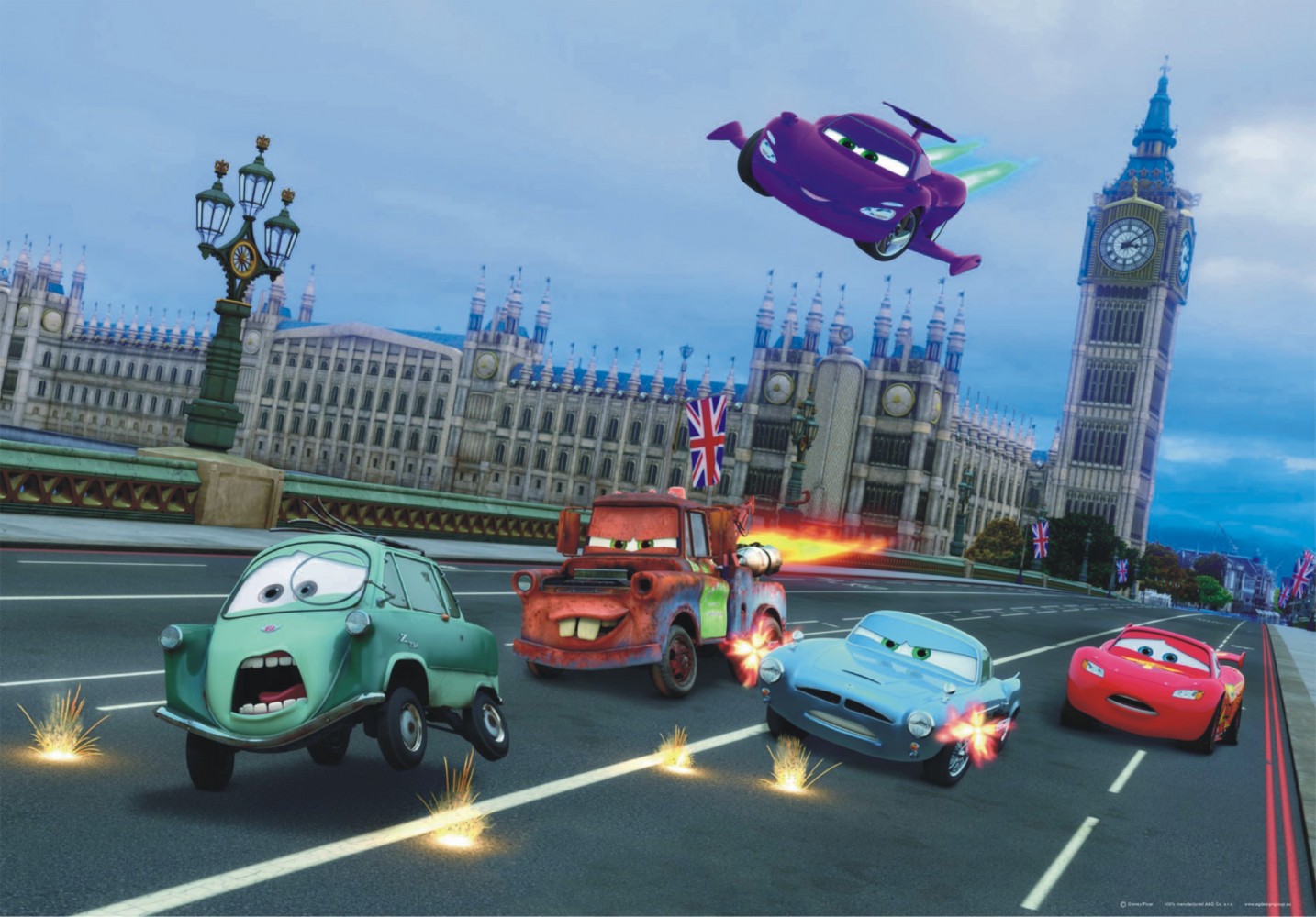 Cars 2 Lightning Mcqueen & Finn Mcmissile - HD Wallpaper 
