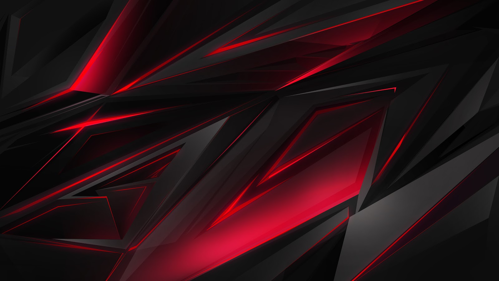 Black, Red, Abstract, Polygon, 3d, 4k, - Black And Red Wallpaper 4k - HD Wallpaper 