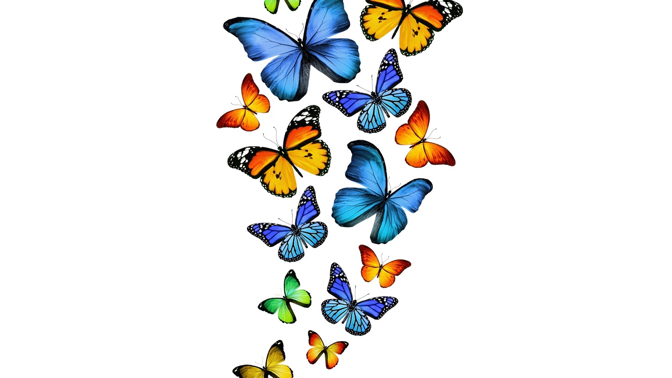3d, Blue, Green, Blue, Yellow, Butterfly, Green, Yellow, - HD Wallpaper 