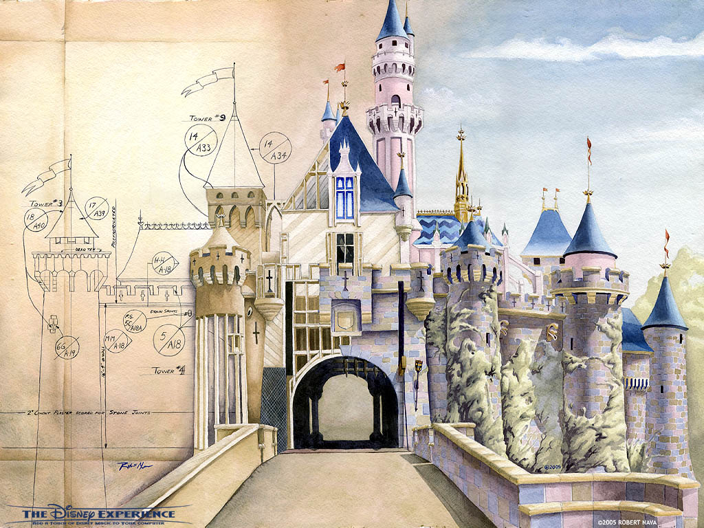 Cute Disney Castle Wallpapers - Disney Sketches Backgrounds - HD Wallpaper 