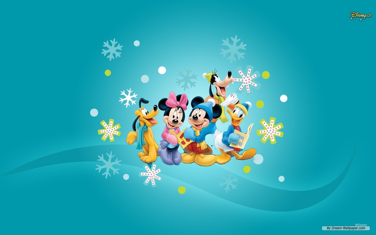 Disney - Mickey Mouse And Friends Winter - HD Wallpaper 
