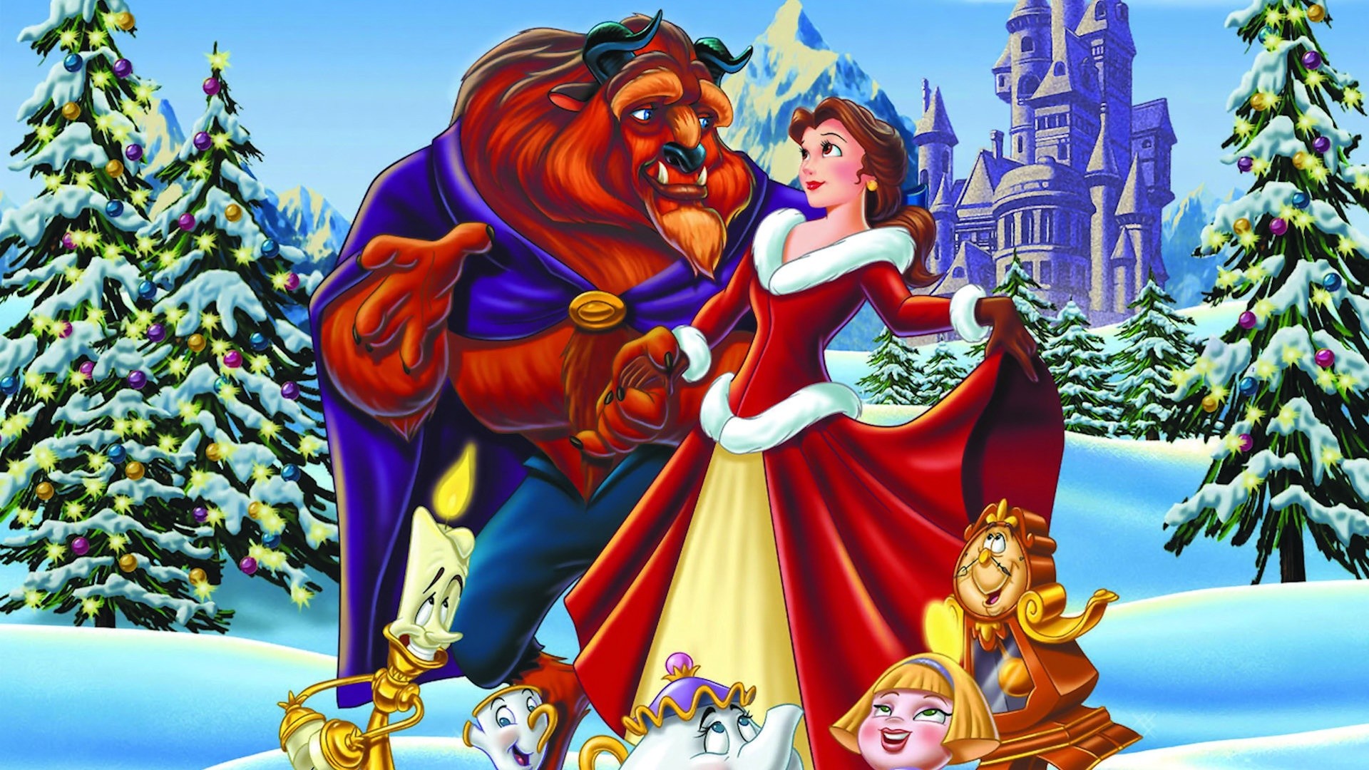 Iphone Disney Wallpaper Hd10 
 Data Src - Disney Beauty And The Beast Christmas - HD Wallpaper 