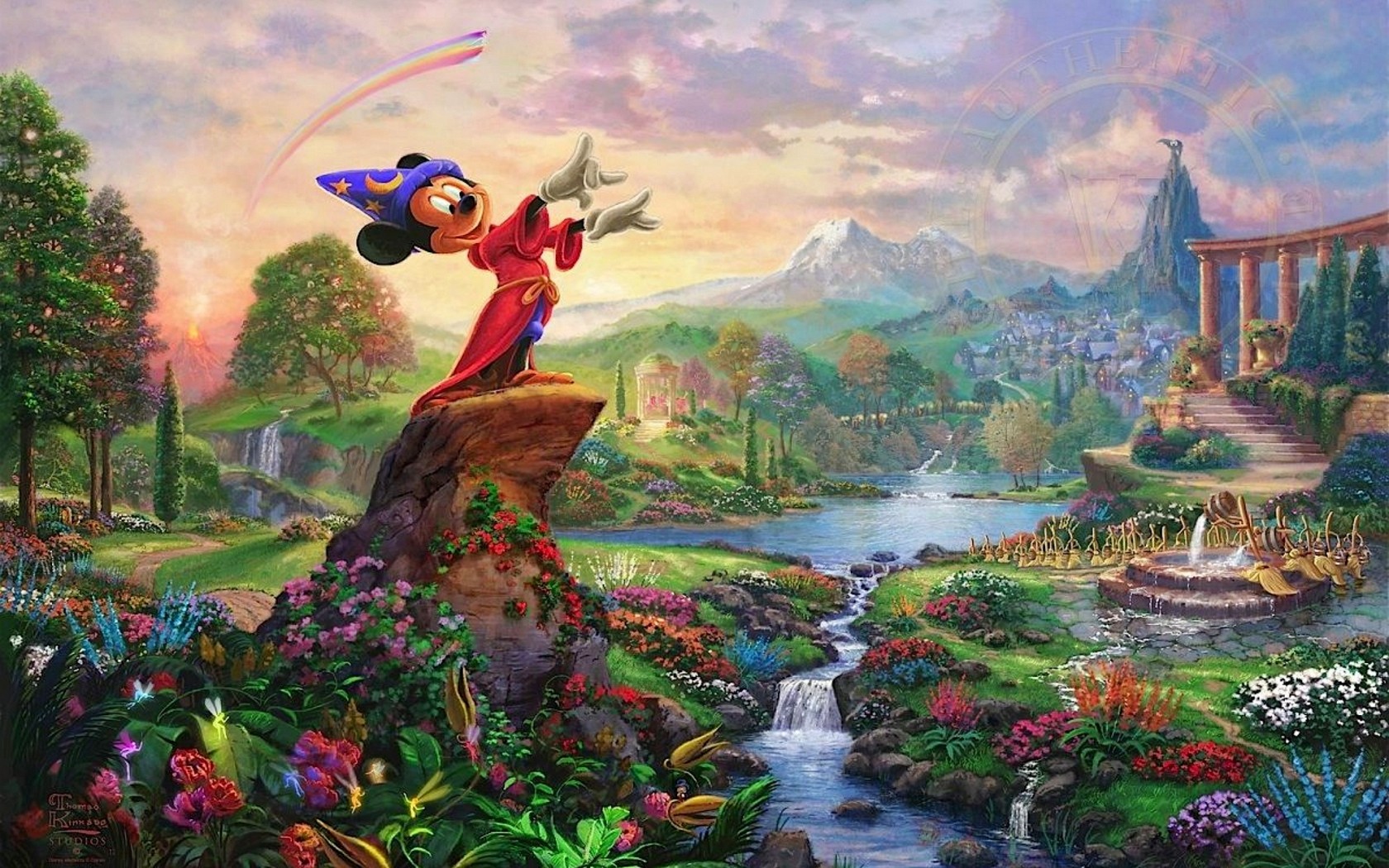 Thomas Kinkade Fall Wallpaper - Thomas Kinkade Disney Fantasia - HD Wallpaper 