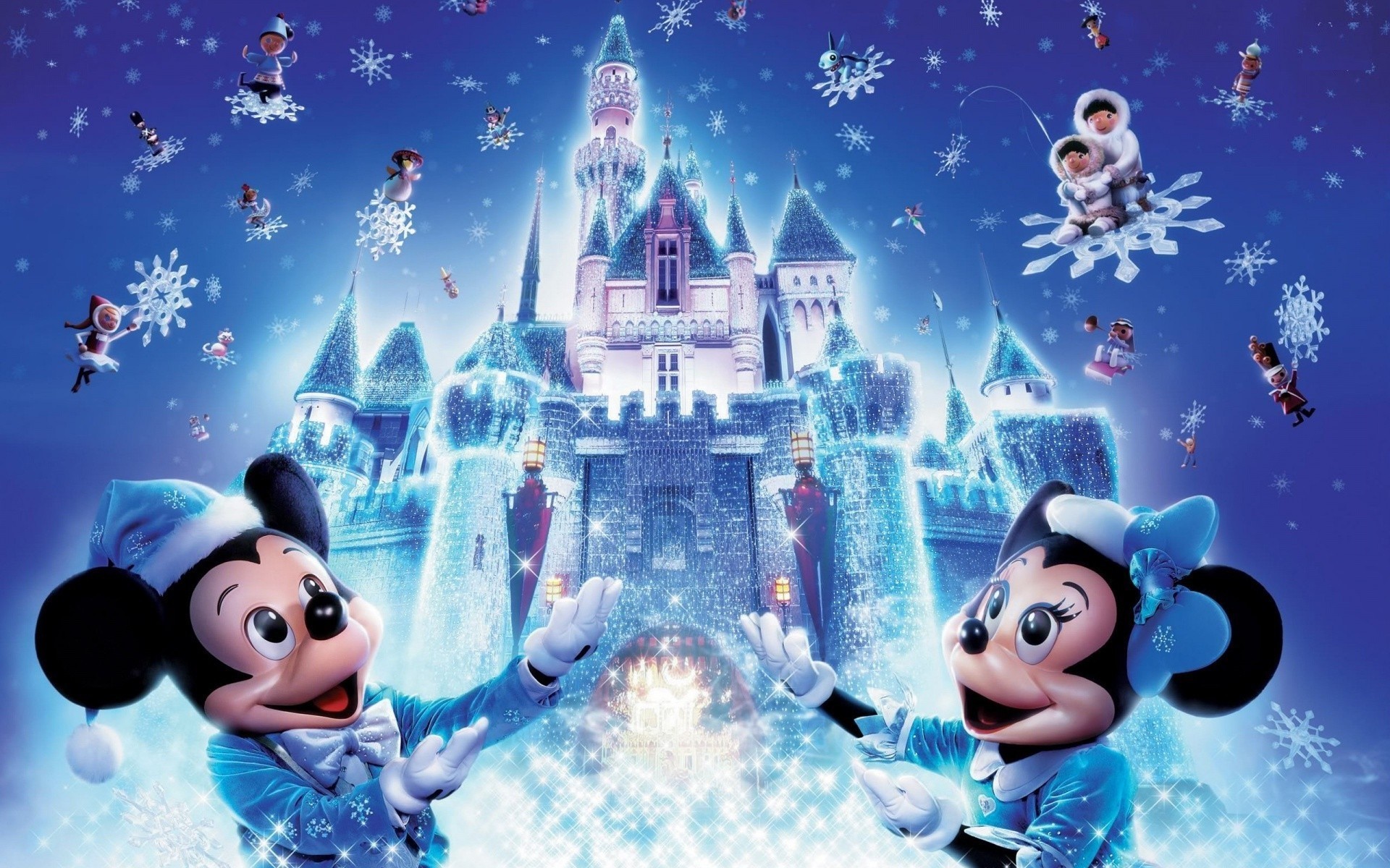 Mickey And Minnie Mouse Mickey Mouse Disney Christmas - Disney Background Hd - HD Wallpaper 