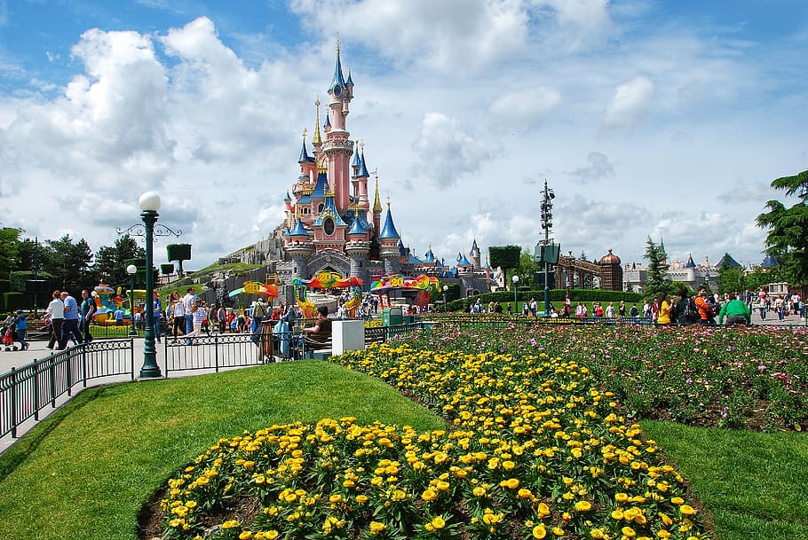 Disneyland, Paris, France, Castle, Tourism, Tower, - Disneyland Park, Sleeping Beauty's Castle - HD Wallpaper 